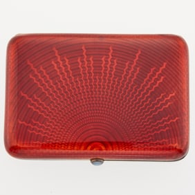 Fabergé Silver-Gilt and Guilloché Enamel Cigarette Case