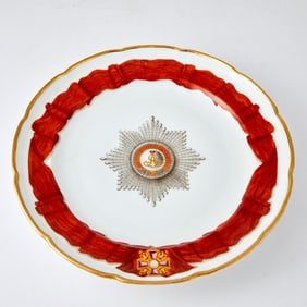 Russian Porcelain Plate from the Service of The Order of St. Alexander Nevsky