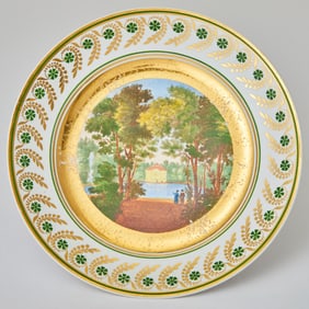 Russian Porcelain Topographical Plate