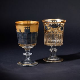 Two Russian Glass Goblets