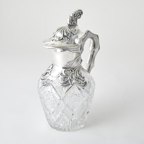 Russian Silver-Mounted Cut Glass Decanter
