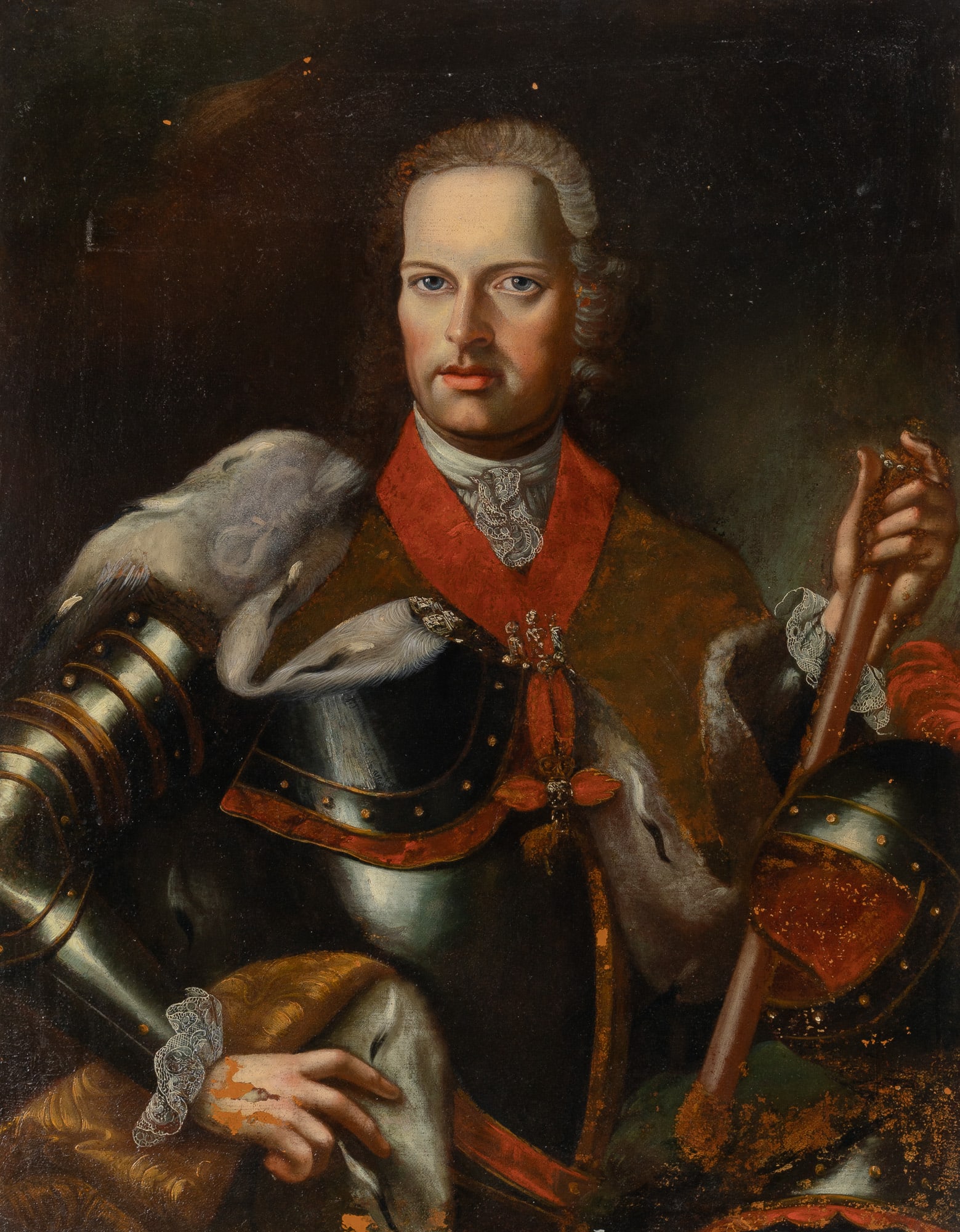 Scandinavian School: 17th-18th Century Portrait of a Nobleman in Armor, Wearing the Order of the Golden Fleece Oil on canvas 36 1/2 x 28 5/8 inches (92.7 x 72.5 cm) Unframed Provenance: Private collection, New York