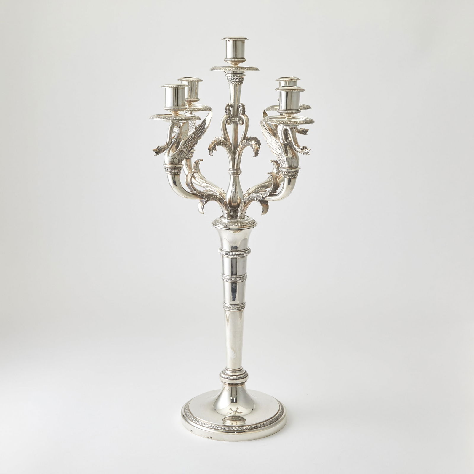 French Empire Style Silver Five-Light Candelabra Centerpiece Aucoc, Paris, 20th century (1 of 4)