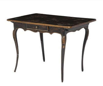 Regence Black Japanned and Parcel-Gilt Side Table