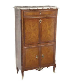 Louis XV / XVI Transitional Tulipwood Secretaire a Abattant Third quarter 18th century