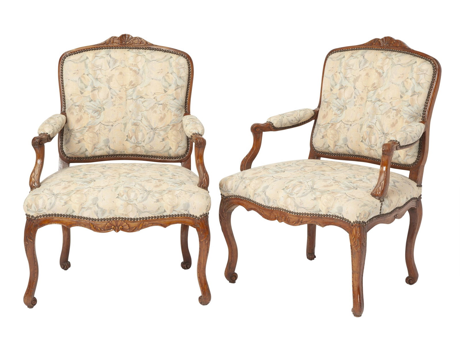 Pair of Louis XV Beechwood Fauteuils Second quarter 18th century (1 of 5)