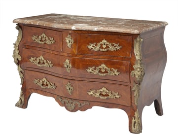 Louis XV Omolu-Mounted Kingwood Commode By Jean-Charles Ellaume, mid-18th century