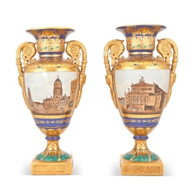 Pair of Sèvres Style Porcelain Vases