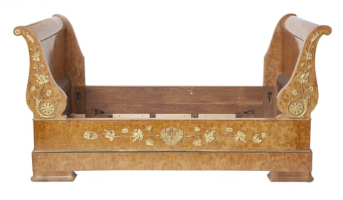 Charles X Ormolu-Mounted Amboyna Bed Circa 1825