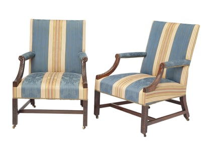 George III Mahogany Library Armchair  Circa 1765