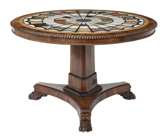 George IV Rosewood and Specimen Marble Table Circa 1820