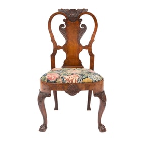George II Walnut Side Chair attributed to Giles Grendey Circa 1735