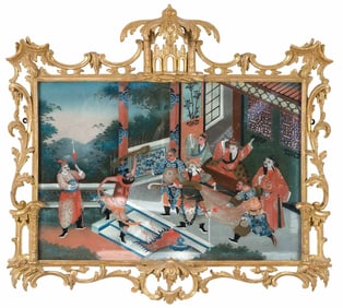 Chinese Export Reverse-Glass Painting First half 19th century
