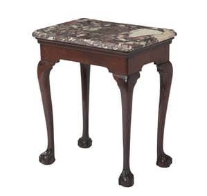 George III Mahogany and Breche Violette Marble Side Table Second quarter 18th century