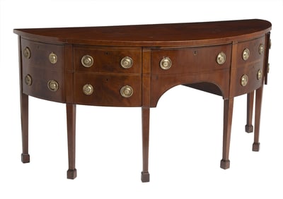 George III Inlaid Mahogany Bowfront Sideboard Last quarter 18th century