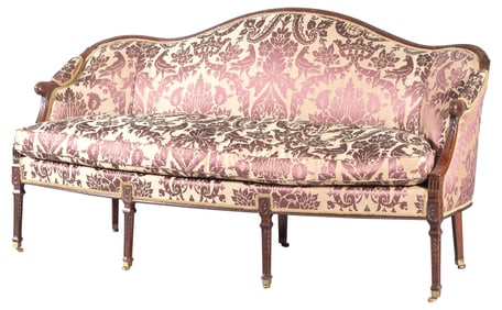 George III Mahogany Settee Circa 1780, in the manner of John Linnell