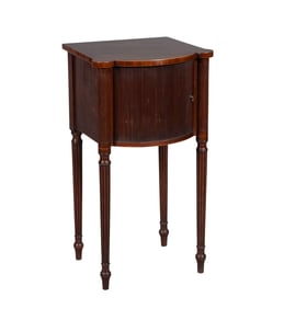 George III Inlaid Mahogany Bedside Cupboard Late 18th century