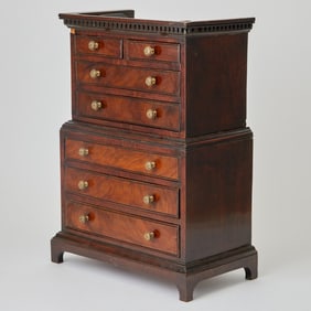 George III Mahogany Miniature Chest on Chest Late 18th/early 19th century