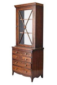 George III Mahogany Miniature Bookcase Cabinet  19th Century
