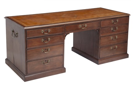 George III Style Mahogany Pedestal Desk 19th/20th century