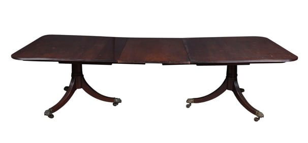 George III Style Mahogany Two-Pedestal Dining Table