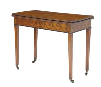 George III Satinwood and Marquetry Games Table