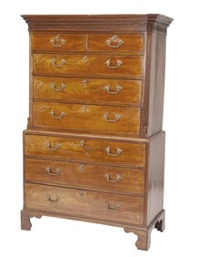 George III Mahogany Secretaire Chest on Chest Circa 1770
