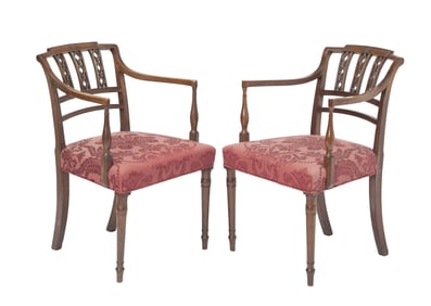 Pair of Regency Mahogany Armchairs First quarter 19th century