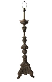 Renaissance Style Painted Wood Standing Candelabrum