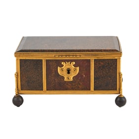 Continental Gilt-Mounted Agate Hardstone Box