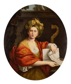 Continental Porcelain Plaque After a portrait by Domenichino (Bologna 1581-Naples 1641)