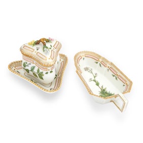 Two Royal Copenhagen ‘Flora Danica’ Porcelain Table Articles
