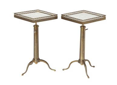Pair of Gilt-Bronze and Marble Occasional Tables