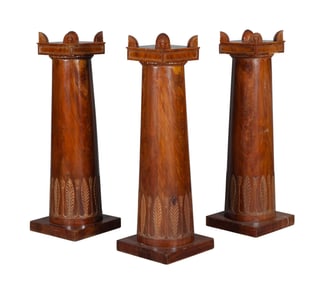 Set of Three Continental Neoclassical Mahogany Pedestals First quarter 19th century