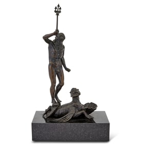 Italian Bronze Group of Neptune on a Sea Monster 16th Century, workshop of Severo da Ravenna (c.