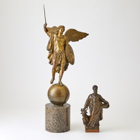 North Italian Bronze Figure of St. Luke the Evangelist 17th Century