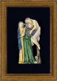Continental Glazed Plaque of the Deposition of Christ from the Cross 19th/20th Century, possibly