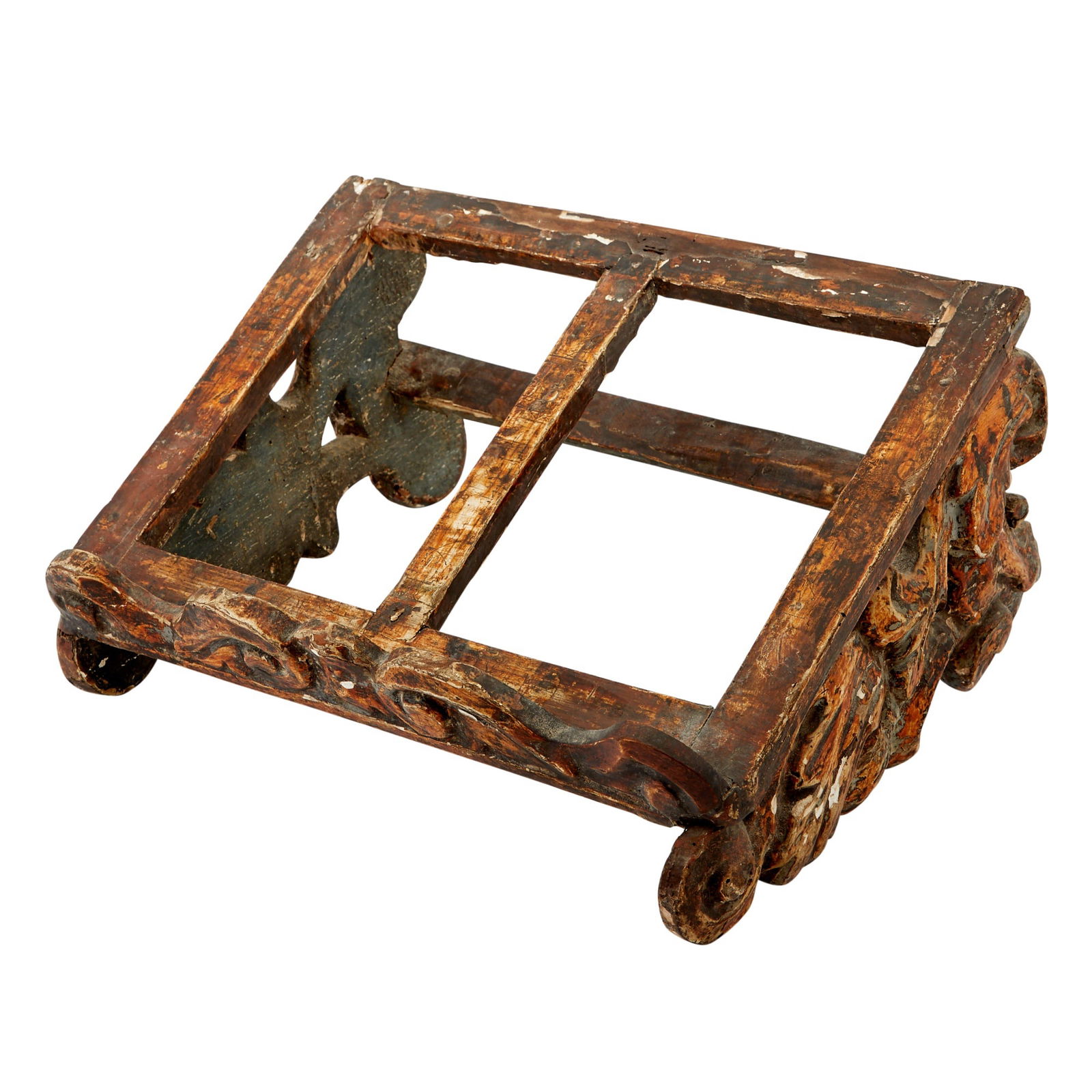 Continental Baroque Polychrome Painted Walnut Lectern (1 of 3)