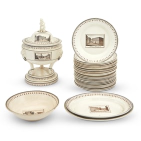 Italian Creamware Partial Table Service 19th century