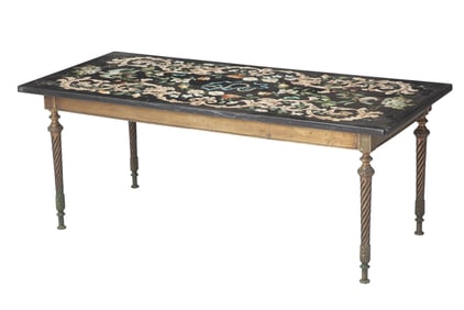 Italian Scagliola and Gilt Metal Low Table