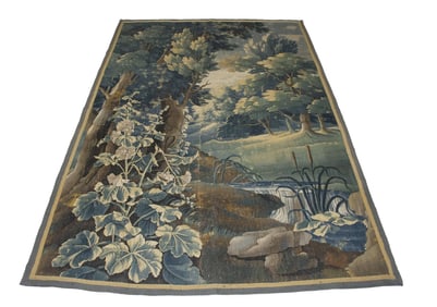 18th century Aubusson Verdure Tapestry Panel