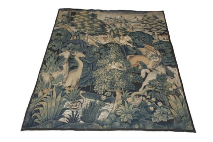 16th Century Flemish Fueilles de Choux Tapestry Panel