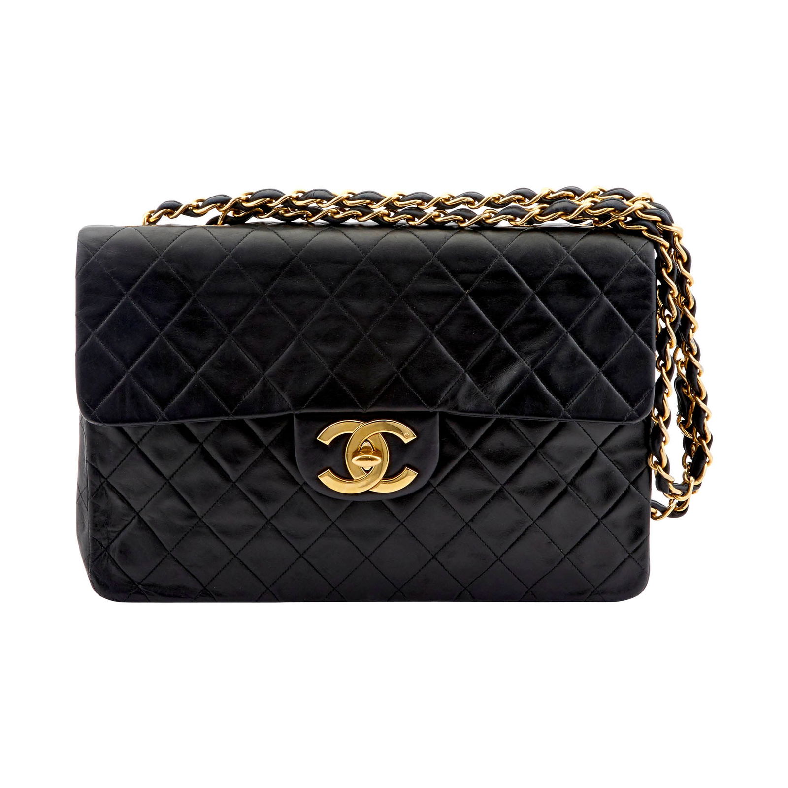 Chanel Black Quilted Lambskin XL Jumbo Flap Bag (1 of 1)