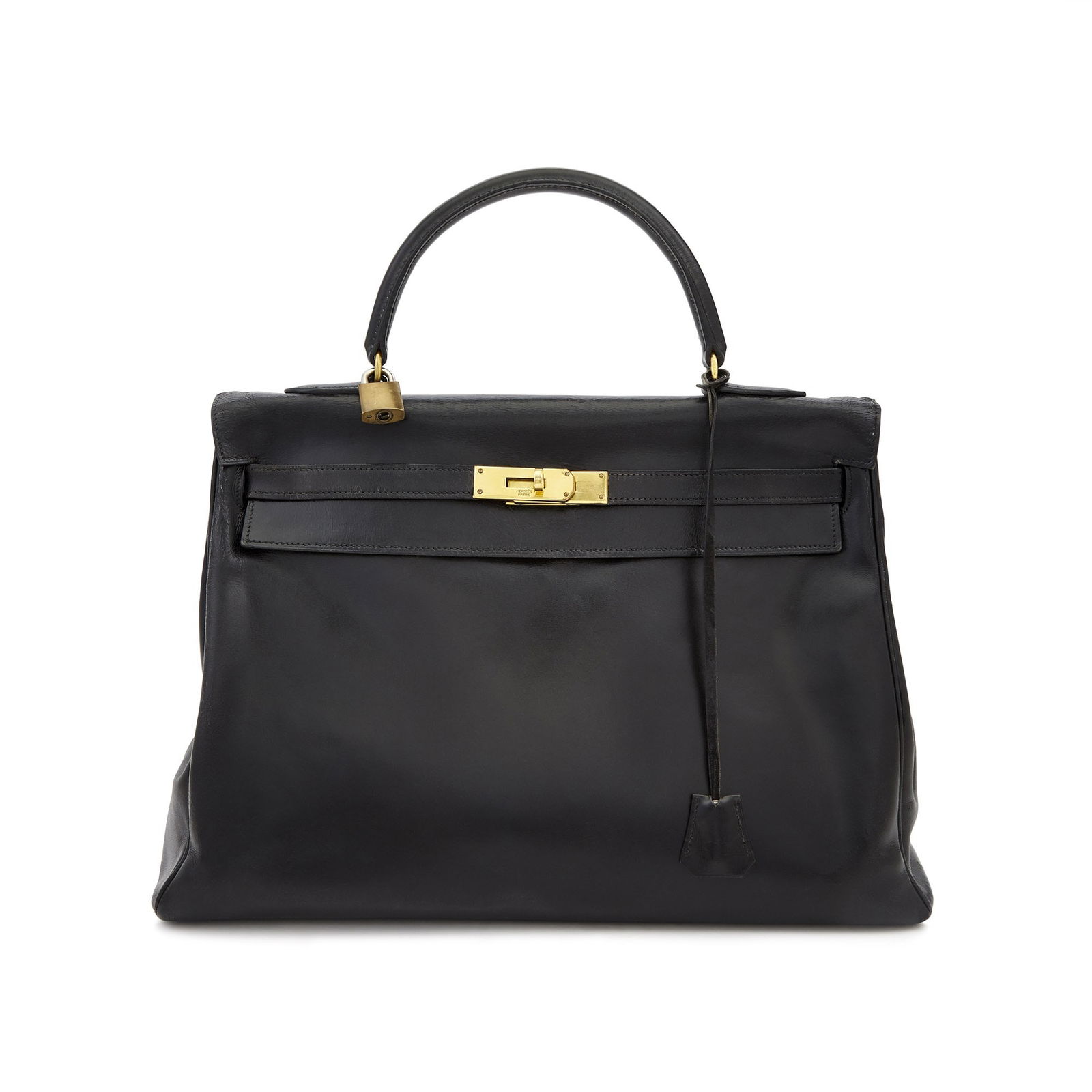 Hermès Vintage Black Box Leather 'Kelly 35' Bag (1 of 1)