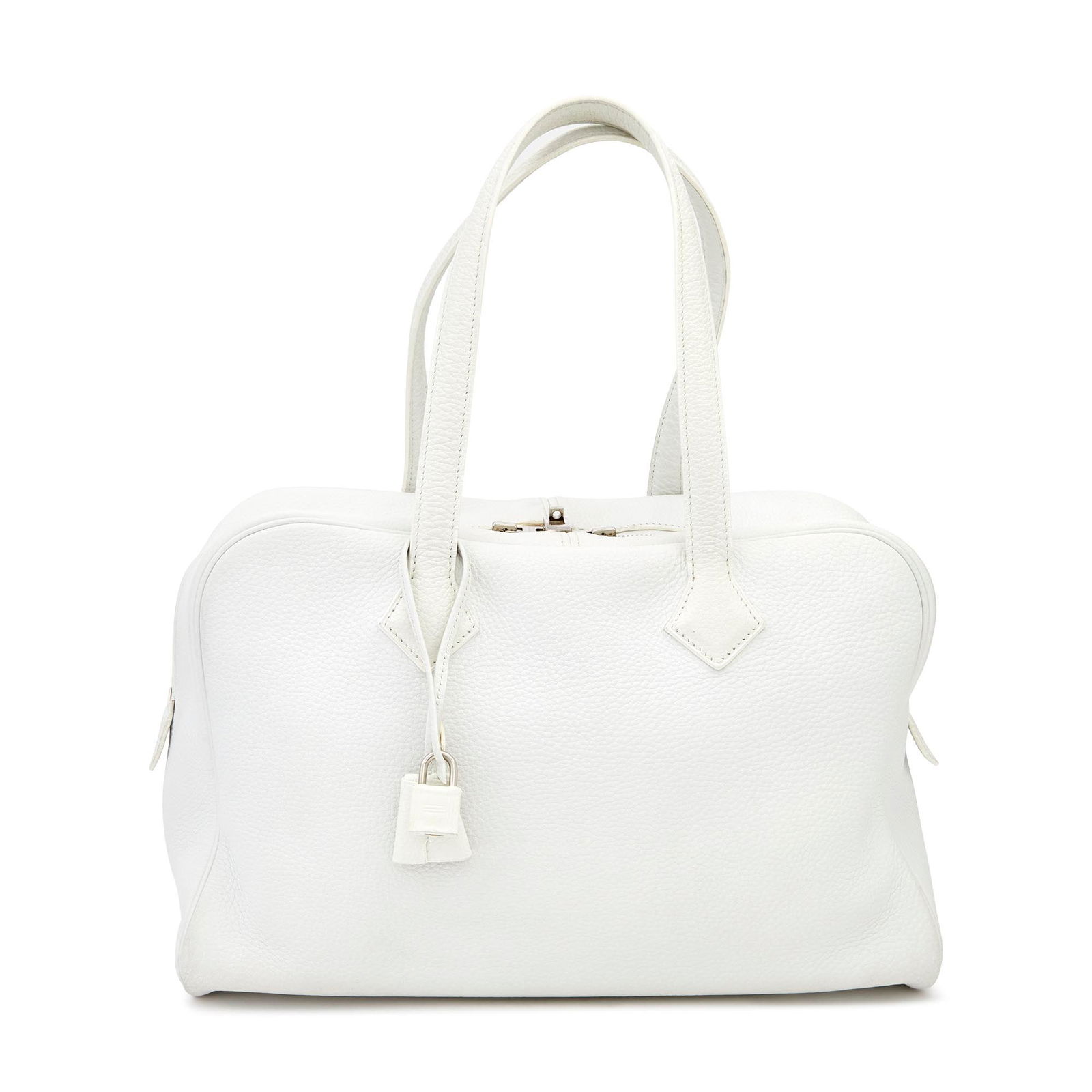Hermès White Clemence Leather 'Victoria II 35' Bag (1 of 1)