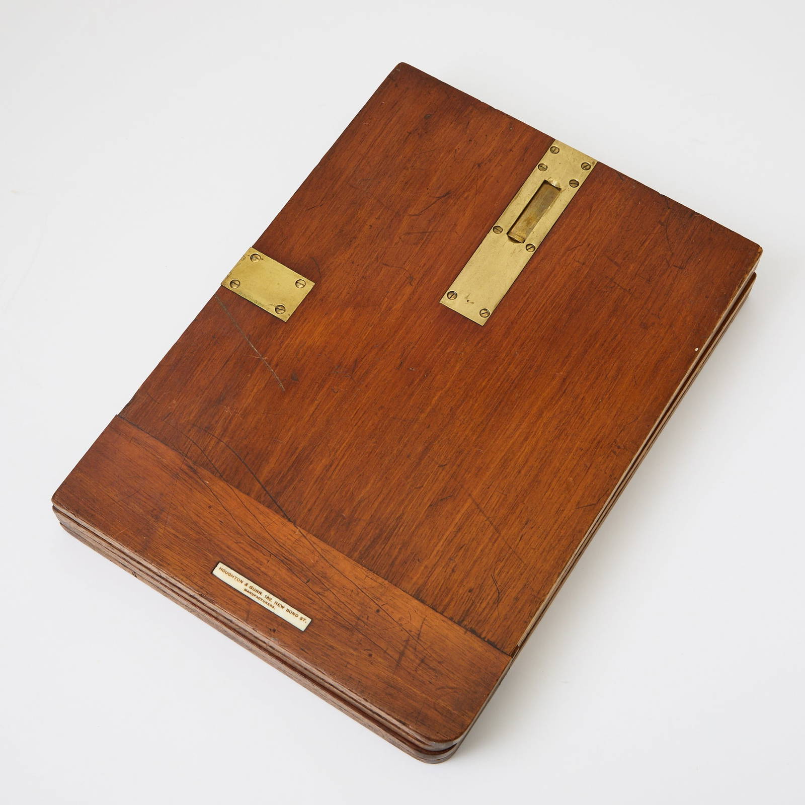 Regency Portable Mahogany, Brass And Baize Card Table Top Houghton And