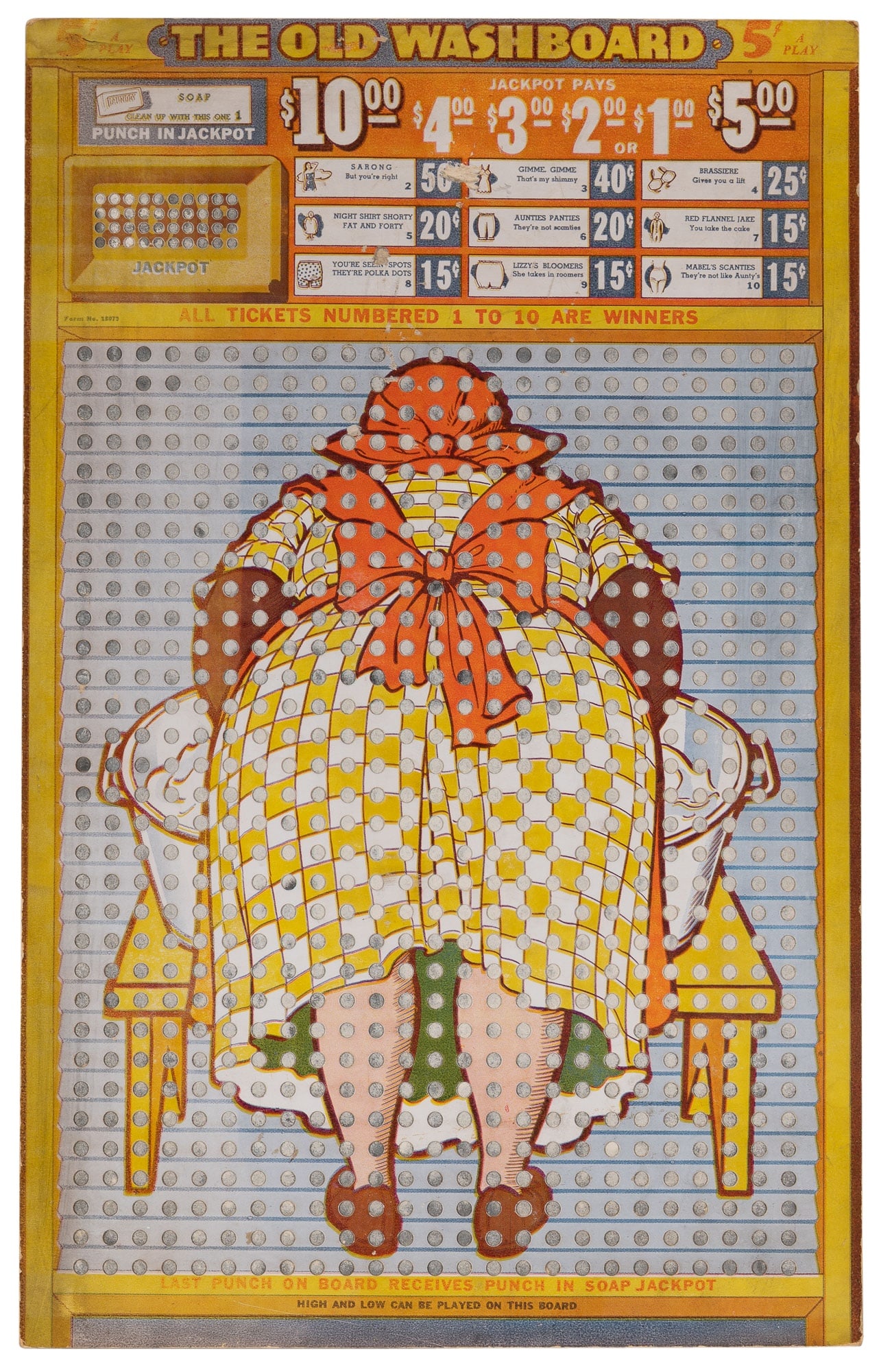 A large group of vintage American Lottery Punch Boards (1 of 5)