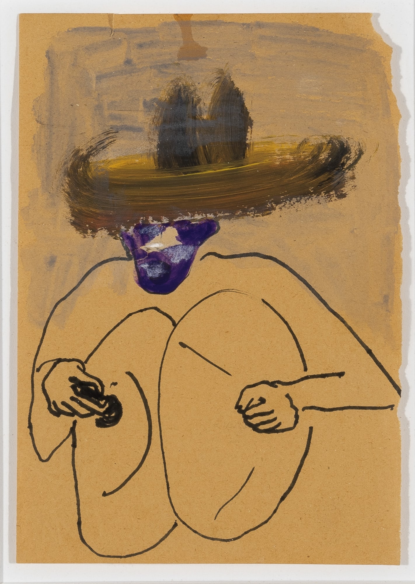 Rosemarie Trockel: German, b. 1952Untitled (Figure with Hat), 1984Initialed and dated R.T. '84 on the reverseInk and gouache on paper8 1/4 x 5 3/4 inches (21 x 14.6 cm)Provenance:Barbara Gladstone Gallery, New