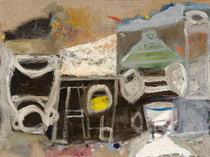 Dang Xuan Hoa: Vietnamese, b. 1959Objects in My House, 1995 Oil on linen 23 1/2 x 31 3/4 inches (60 x 80.6 cm) (Framed: 24 3.4 x 32 3/4 x 1 1/2 inches)