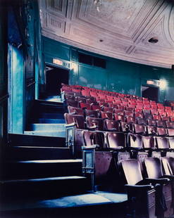 Andrew Moore: Crooked Stairway, Times Square Theater, 1996: MOORE, ANDREW (b. 1957) Crooked Stairway, Times Square Theater, 1996. Dye coupler print, 34 1/4 x 27 inches (870 x 685 mm). Fine. Framed.